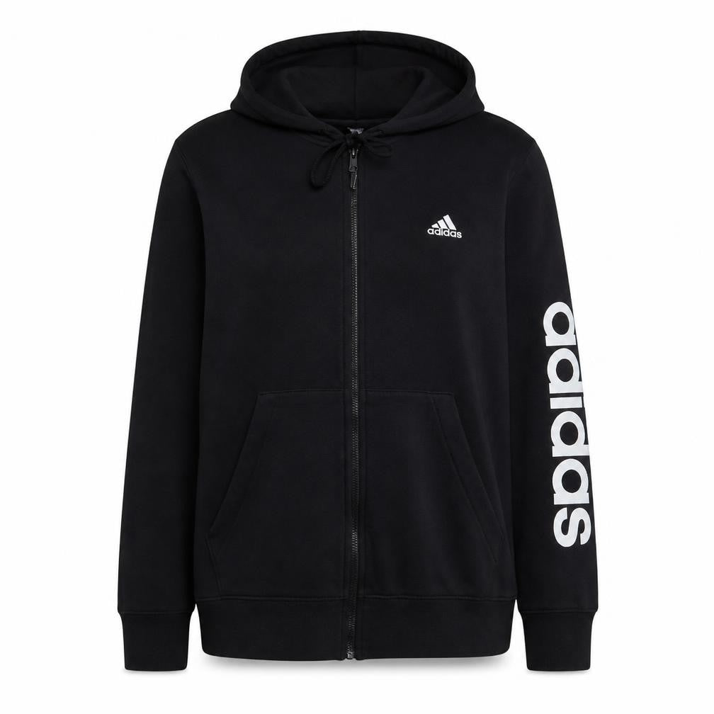 Front view of Adidas Women's Black Full Zip Hoodie Size 1X - Hooded Sweatshirt