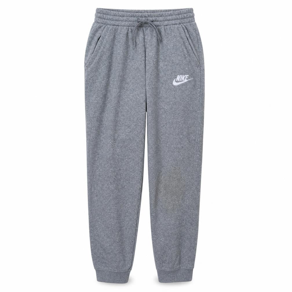 Front view of Nike boys’ grey jogger trousers xl 158-170cm elastic waist fleece