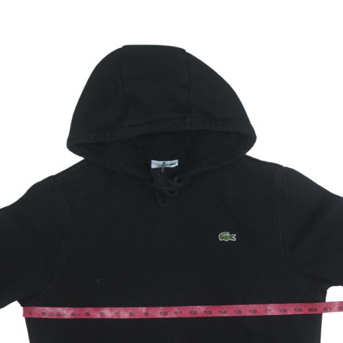 Lacoste Men’s Black Pullover Hoodie Size M Logo Fleece Sweatshirt