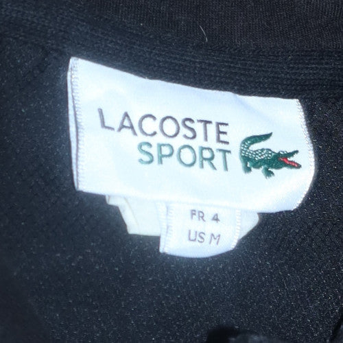 Lacoste Men’s Black Pullover Hoodie Size M Logo Fleece Sweatshirt