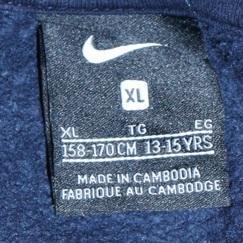 Nike Boys Navy Blue Pullover Hoodie XL 13-15 Years Cotton Blend Sweatshirt