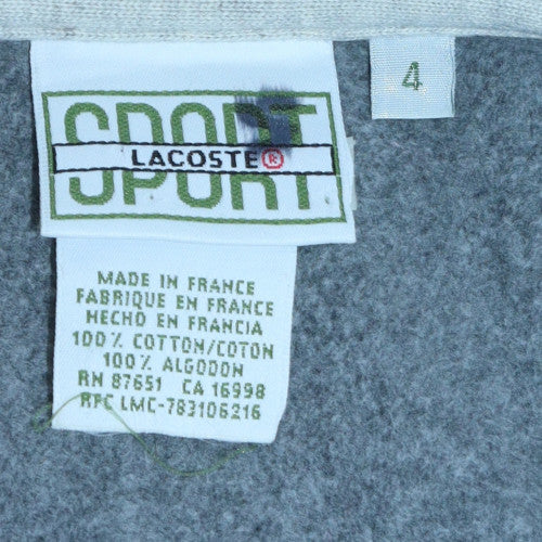 Lacoste Men Grey Striped 1/4 Zip Henley Sweatshirt Size L