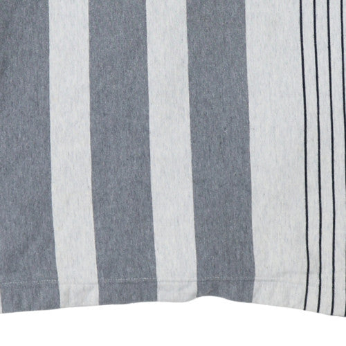 Lacoste Men Grey Striped 1/4 Zip Henley Sweatshirt Size L