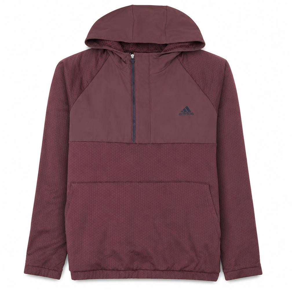 Adidas Womens Burgundy 1/2 Zip Hooded Pullover Sweatshirt Size L