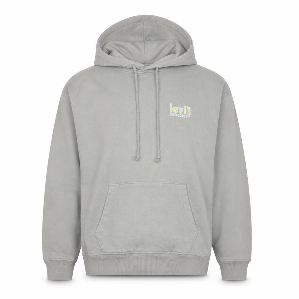 Levi's Women's Grey Pullover Hoodie L Cotton Graphic Print