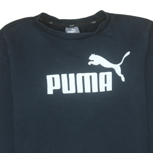 Puma Men's Black XS Pullover Sweatshirt Crew Neck Graphic Sportswear