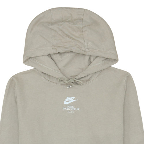 Nike Women Beige Pullover Hoodie M Cotton Blend Sportswear