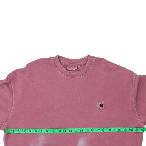 Carhartt WIP Women's Pink Nelson Sweatshirt L Cotton Crew Neck