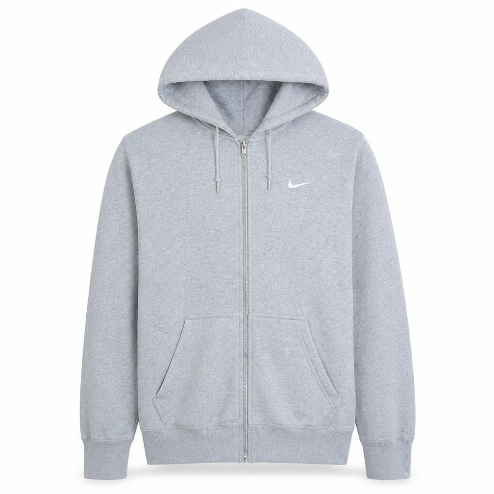 Nike Mens Grey Full Zip Hoodie L Regular Fit Fleece Sweatshirt