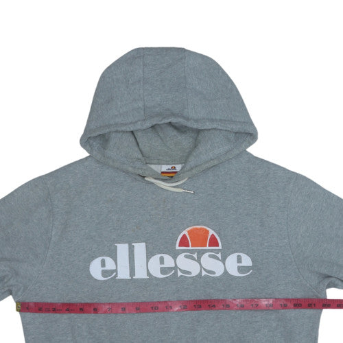 Ellesse Womens Grey Pullover Hoodie UK 14 Cotton Blend Logo