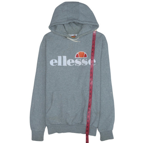 Ellesse Womens Grey Pullover Hoodie UK 14 Cotton Blend Logo