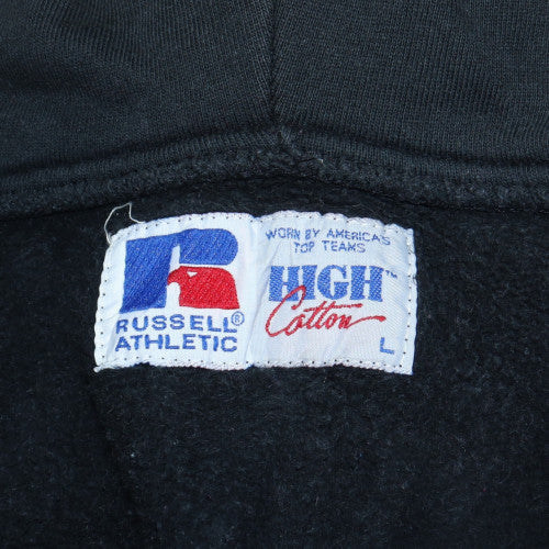 Russell Athletic Women's Black Full Zip Hoodie L Fleece Cotton