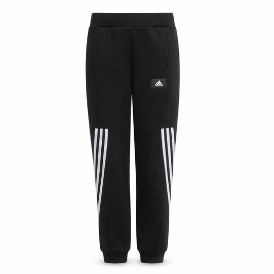 Adidas Boys Black Jogger Fleece Trousers 11-12 Years Elastic Waist Sportswear