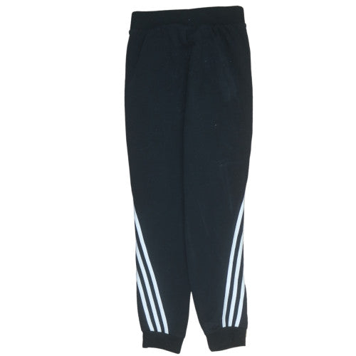 Adidas Boys Black Jogger Fleece Trousers 11-12 Years Elastic Waist Sportswear