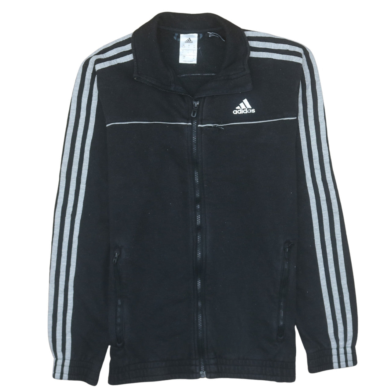 Adidas Men's Black Small Track Jacket Full Zip Cotton Activewear