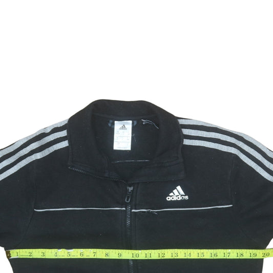 Adidas Men's Black Small Track Jacket Full Zip Cotton Activewear