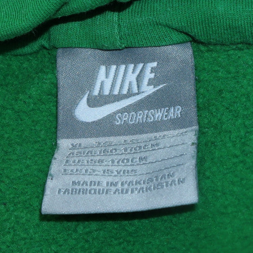 Nike Boys Green Pullover Hoodie XL 15-16 Years Cotton Blend Fleece