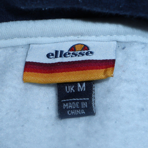 Ellesse Men's Blue Colourblock Collared Henley Sweatshirt M