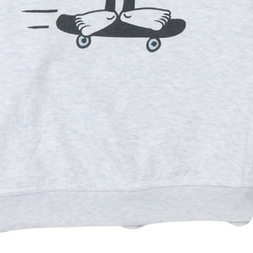 Kanabeach Women's Grey Pullover Sweatshirt Small Cartoon Graphic