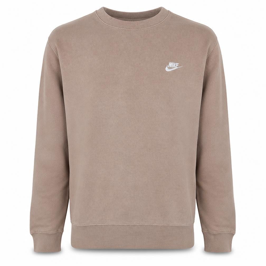 Nike Men's Beige Crew Neck Pullover Fleece Sweatshirt Size S