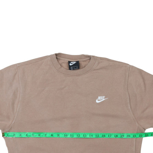 Nike Men's Beige Crew Neck Pullover Fleece Sweatshirt Size S