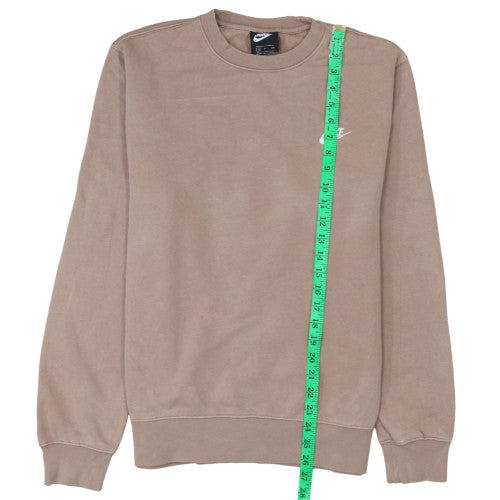 Nike Men's Beige Crew Neck Pullover Fleece Sweatshirt Size S
