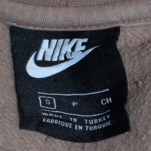 Nike Men's Beige Crew Neck Pullover Fleece Sweatshirt Size S