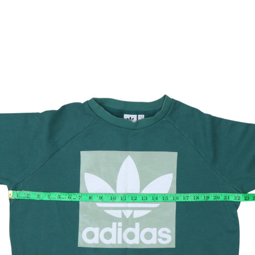 Adidas Womens Green XL Sweatshirt Crew Neck Long Sleeve Logo Print
