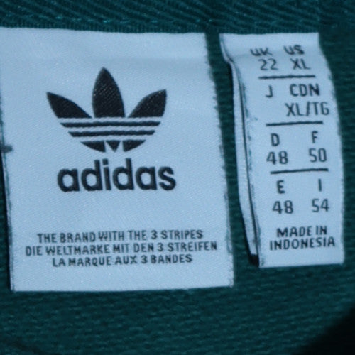 Adidas Womens Green XL Sweatshirt Crew Neck Long Sleeve Logo Print