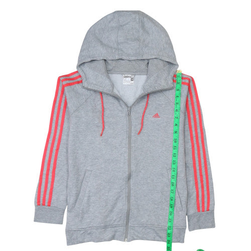 Adidas Womens Grey Full Zip Hoodie Size M 12-14 Climalite