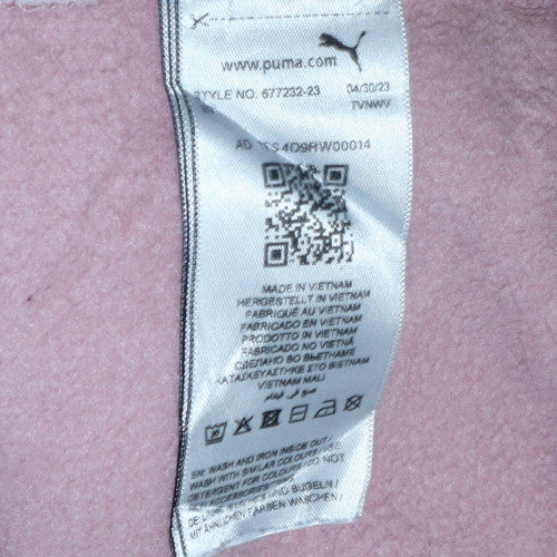 Puma Women’s Pink Crew Neck Sweatshirt Size M Cotton Logo Pullover