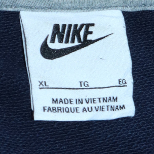 Nike Men's Navy Blue Crew Neck Cotton Sweatshirt XL