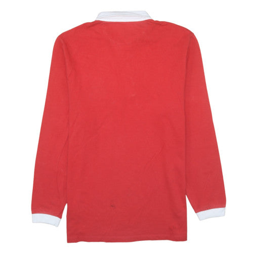 Kingsman Mens Red Long Sleeve Cotton Rugby Shirt XL Casual Top