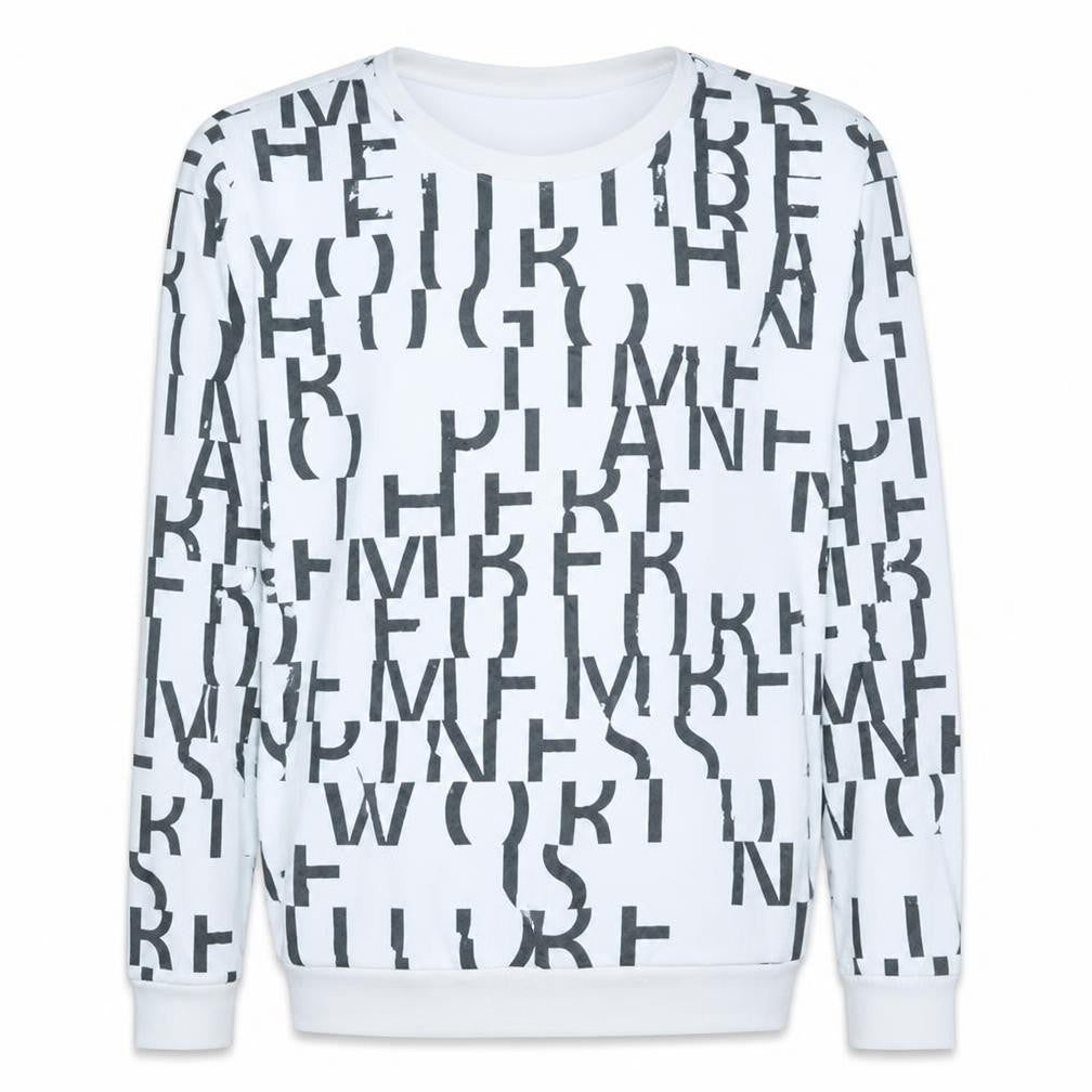 Hugo Boss Men's White Graphic Print Pullover Sweatshirt M