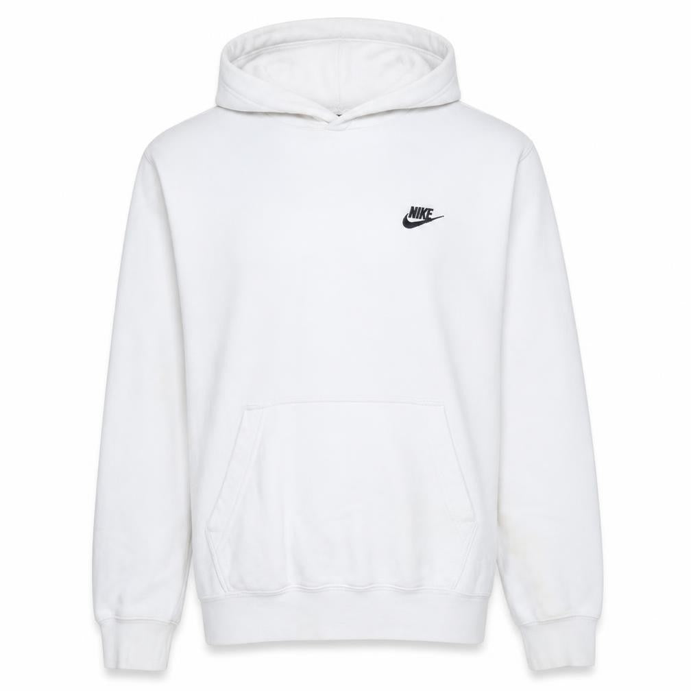 Nike Men's White Pullover Hoodie Medium Cotton Blend