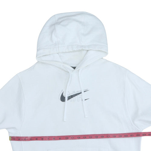 Nike Men's White Pullover Hoodie M Sports Logo Fleece