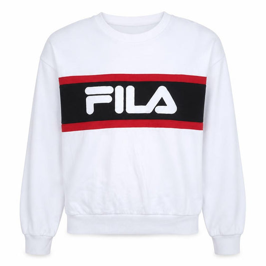 FILA Womens White Crew Neck Pullover Sweatshirt Size M
