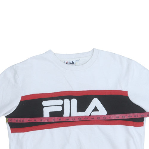 FILA Womens White Crew Neck Pullover Sweatshirt Size M