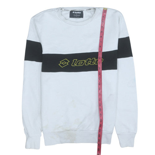 Lotto x Primark Men's White Pullover Sweatshirt M Crew Neck Logo Sports