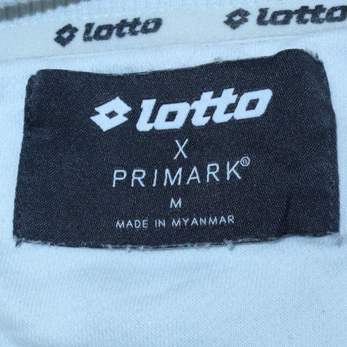 Lotto x Primark Men's White Pullover Sweatshirt M Crew Neck Logo Sports