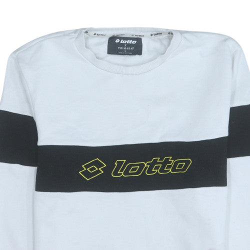 Lotto x Primark Men's White Pullover Sweatshirt M Crew Neck Logo Sports