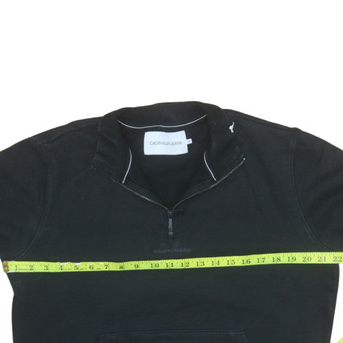 Calvin Klein Jeans Men's Black 1/2 Zip Mock Neck Sweatshirt M