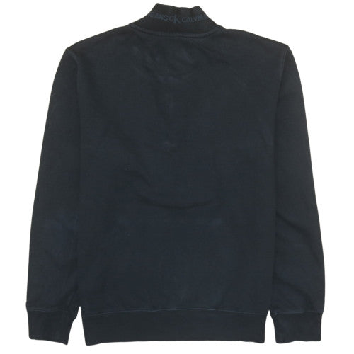 Calvin Klein Jeans Men's Black 1/2 Zip Mock Neck Sweatshirt M