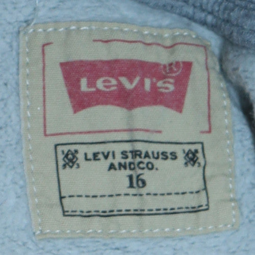 Levi's Boys Grey Pullover Hoodie 16 Years Logo Fleece Sweatshirt
