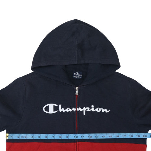 Champion Boys Multicoloured Full Zip Hoodie 2XL Fleece Logo Sweatshirt
