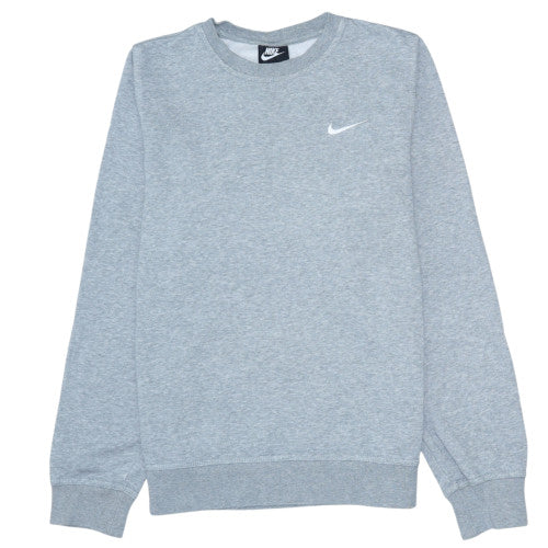 Nike Men’s Grey Crew Neck Pullover Sweatshirt S Fleece Regular Fit