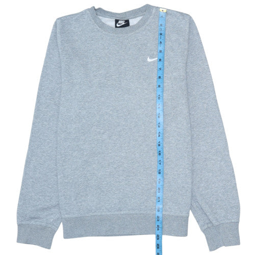 Nike Men’s Grey Crew Neck Pullover Sweatshirt S Fleece Regular Fit