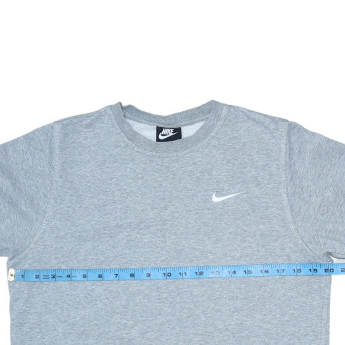 Nike Men’s Grey Crew Neck Pullover Sweatshirt S Fleece Regular Fit
