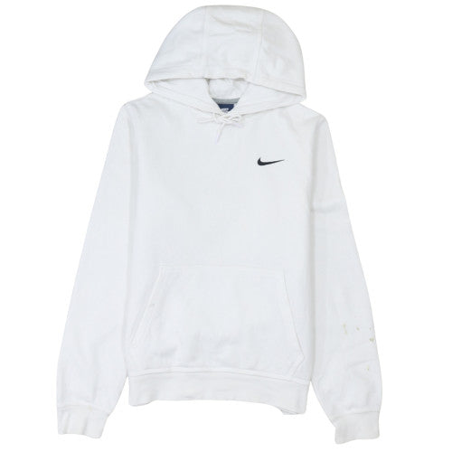 Nike Mens White Pullover Hoodie L Fleece Regular Fit Sportswear