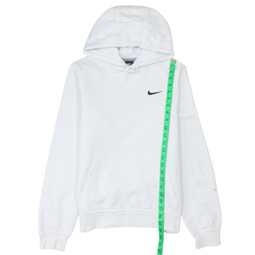 Nike Mens White Pullover Hoodie L Fleece Regular Fit Sportswear